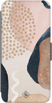 Casimoda Samsung Galaxy S24 flipcase - Abstract dots Bruin/beige