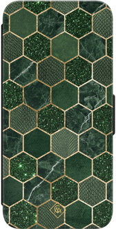 Casimoda Samsung Galaxy S24 flipcase - Green cubes Groen