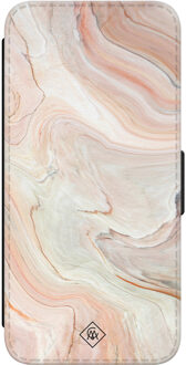 Casimoda Samsung Galaxy S24 flipcase - Marmer waves Bruin/beige