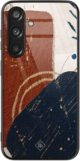 Casimoda Samsung Galaxy S24 glazen hardcase - Abstract terracotta Multi