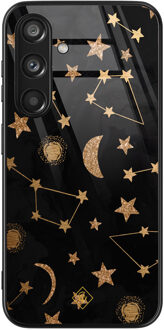Casimoda Samsung Galaxy S24 glazen hardcase - Counting the stars Goudkleurig