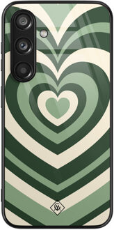 Casimoda Samsung Galaxy S24 glazen hardcase - Hart swirl groen