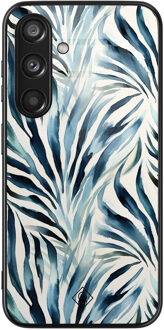 Casimoda Samsung Galaxy S24 glazen hardcase - Japandi waves Blauw
