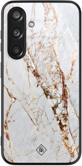 Casimoda Samsung Galaxy S24 glazen hardcase - Marmer goud Goudkleurig