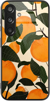 Casimoda Samsung Galaxy S24 glazen hardcase - Orange garden Multi