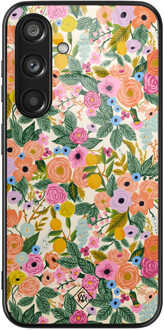 Casimoda Samsung Galaxy S24 glazen hardcase - Pink gardens Roze