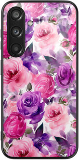 Casimoda Samsung Galaxy S24 glazen hardcase - Rosy blooms Roze