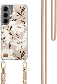 Casimoda Samsung Galaxy S24 hoesje met beige koord - In bloom Bruin/beige