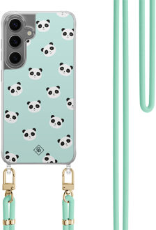 Casimoda Samsung Galaxy S24 hoesje met mint koord - Panda print