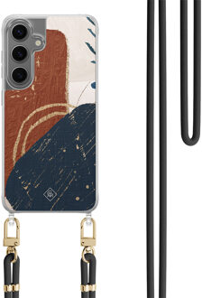 Casimoda Samsung Galaxy S24 hoesje met zwart koord - Abstract terracotta Multi