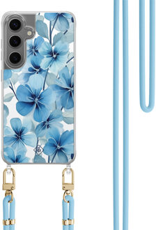 Casimoda Samsung Galaxy S24 Plus hoesje met blauw koord - Indigo gardens