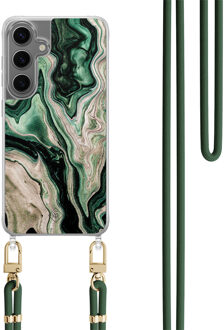 Casimoda Samsung Galaxy S24 Plus hoesje met groen koord - Green waves