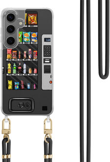 Casimoda Samsung Galaxy S24 Plus hoesje met zwart koord - Snoepautomaat Zwart, Multi
