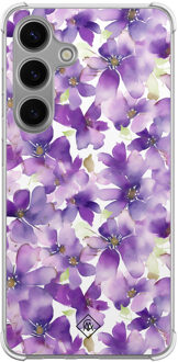 Casimoda Samsung Galaxy S24 Plus shockproof hoesje - Floral violet Paars