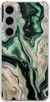 Casimoda Samsung Galaxy S24 Plus shockproof hoesje - Green waves Groen