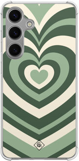 Casimoda Samsung Galaxy S24 Plus shockproof hoesje - Groen hart swirl