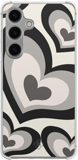 Casimoda Samsung Galaxy S24 Plus shockproof hoesje - Hart swirl zwart