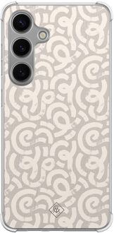 Casimoda Samsung Galaxy S24 Plus shockproof hoesje - Ivory abstraction Bruin/beige