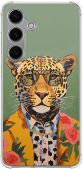 Casimoda Samsung Galaxy S24 Plus shockproof hoesje - Luipaard hipster Groen