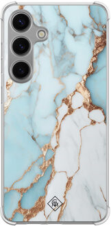 Casimoda Samsung Galaxy S24 Plus shockproof hoesje - Marmer lichtblauw