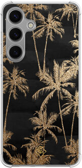 Casimoda Samsung Galaxy S24 Plus shockproof hoesje - Palmbomen Zwart, Goudkleurig
