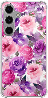 Casimoda Samsung Galaxy S24 Plus shockproof hoesje - Rosy blooms Paars