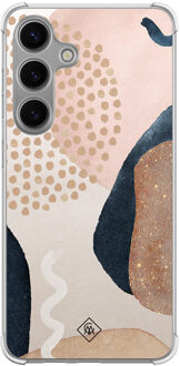 Casimoda Samsung Galaxy S24 shockproof hoesje - Abstract dots Bruin/beige
