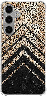 Casimoda Samsung Galaxy S24 shockproof hoesje - Chevron luipaard Bruin/beige