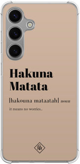 Casimoda Samsung Galaxy S24 shockproof hoesje - Hakuna matata Bruin/beige
