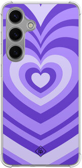Casimoda Samsung Galaxy S24 shockproof hoesje - Hart swirl paars