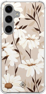 Casimoda Samsung Galaxy S24 shockproof hoesje - In bloom Bruin/beige