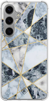 Casimoda Samsung Galaxy S24 shockproof hoesje - Marmer blauw
