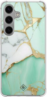 Casimoda Samsung Galaxy S24 shockproof hoesje - Marmer mintgroen