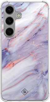 Casimoda Samsung Galaxy S24 shockproof hoesje - Marmer paars Roze