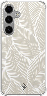 Casimoda Samsung Galaxy S24 shockproof hoesje - Palmy leaves beige Bruin/beige