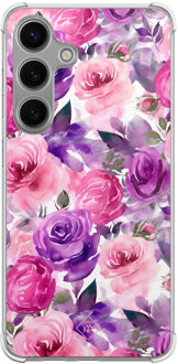 Casimoda Samsung Galaxy S24 shockproof hoesje - Rosy blooms Paars