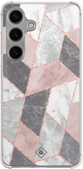 Casimoda Samsung Galaxy S24 shockproof hoesje - Stone grid Roze
