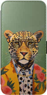 Casimoda Samsung Galaxy S25 FE flipcase - Luipaard hipster Groen