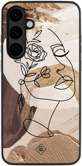 Casimoda Samsung Galaxy S25 FE hoesje - Abstract gezicht bruin Bruin/beige