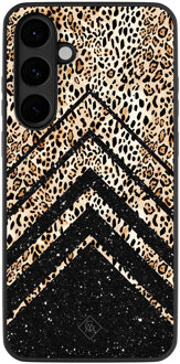 Casimoda Samsung Galaxy S25 FE hoesje - Chevron luipaard Zwart, Bruin/beige