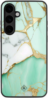 Casimoda Samsung Galaxy S25 FE hoesje - Marmer mint goud