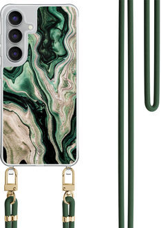 Casimoda Samsung Galaxy S25 FE hoesje met groen koord - Green waves