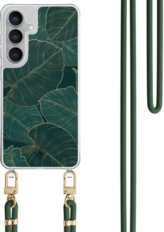Casimoda Samsung Galaxy S25 FE hoesje met groen koord - Monstera leaves
