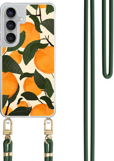 Casimoda Samsung Galaxy S25 FE hoesje met groen koord - Orange garden