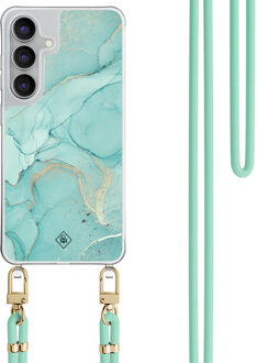 Casimoda Samsung Galaxy S25 FE hoesje met mint koord - Touch of mint Paars