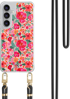 Casimoda Samsung Galaxy S25 FE hoesje met zwart koord - Multi flowers