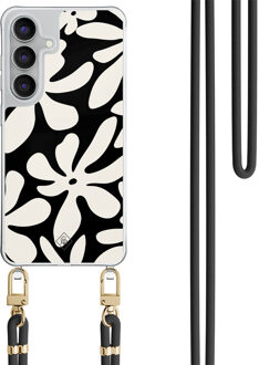Casimoda Samsung Galaxy S25 FE hoesje met zwart koord - Noir bloom