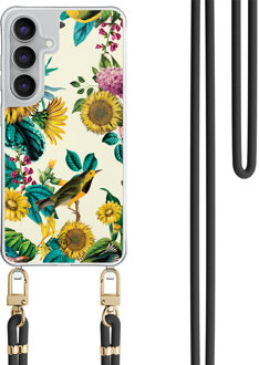 Casimoda Samsung Galaxy S25 FE hoesje met zwart koord - Sunflowers Multi