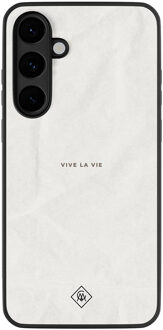 Casimoda Samsung Galaxy S25 FE hoesje - Vive la vie Grijs/zilverkleurig