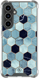 Casimoda Samsung Galaxy S25 FE shockproof hoesje - Blue cubes Blauw